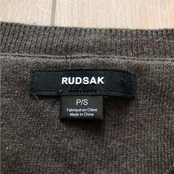 Rudsak Robe Femme Camouflage Detailed Shoulder Knit Dress in Army Green Size S - Picture 9 of 14